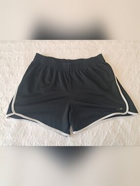Black Women's Athletic Shorts with White Trim